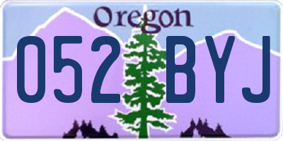 OR license plate 052BYJ