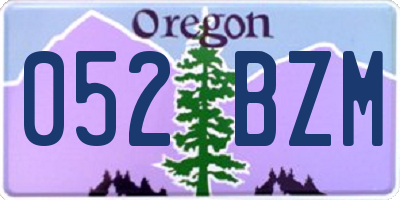 OR license plate 052BZM