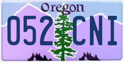OR license plate 052CNI