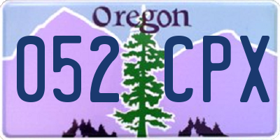 OR license plate 052CPX