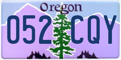 OR license plate 052CQY