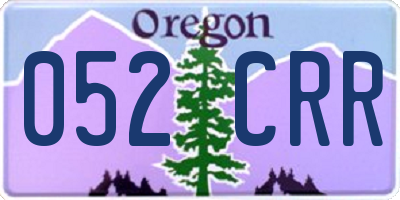 OR license plate 052CRR