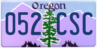 OR license plate 052CSC