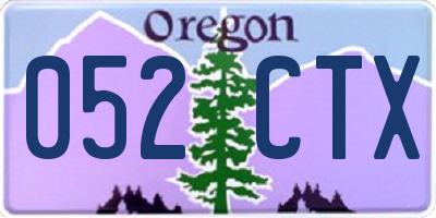 OR license plate 052CTX