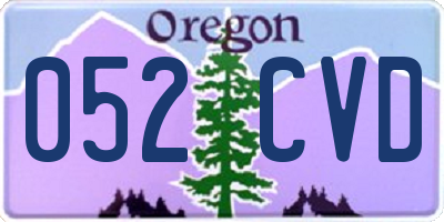 OR license plate 052CVD