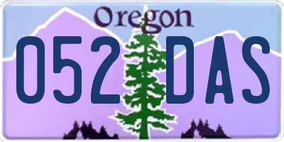 OR license plate 052DAS