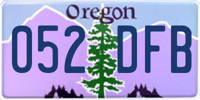 OR license plate 052DFB