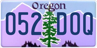 OR license plate 052DOQ