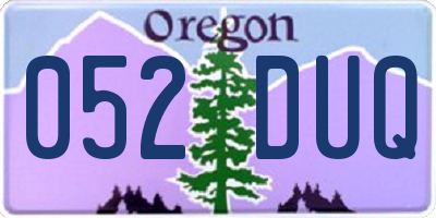 OR license plate 052DUQ
