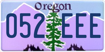 OR license plate 052EEE