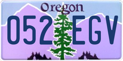 OR license plate 052EGV