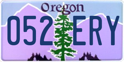 OR license plate 052ERY