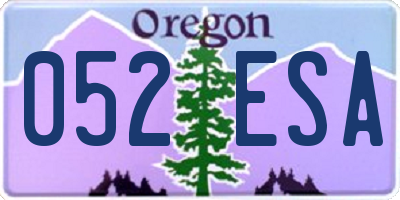 OR license plate 052ESA