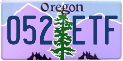 OR license plate 052ETF