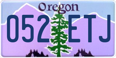 OR license plate 052ETJ