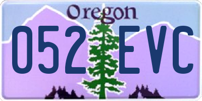 OR license plate 052EVC