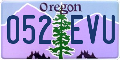 OR license plate 052EVU
