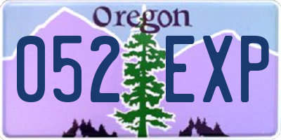 OR license plate 052EXP