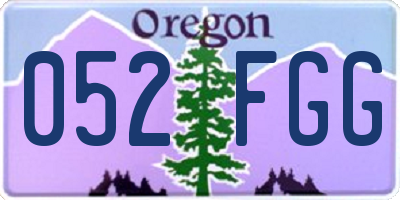 OR license plate 052FGG