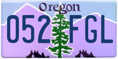 OR license plate 052FGL
