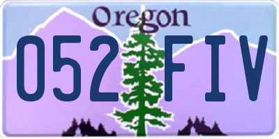 OR license plate 052FIV