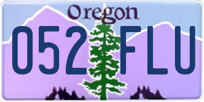 OR license plate 052FLU