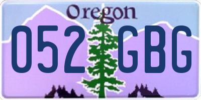 OR license plate 052GBG