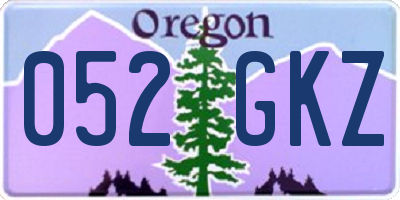 OR license plate 052GKZ