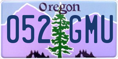 OR license plate 052GMU