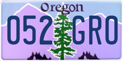 OR license plate 052GRO