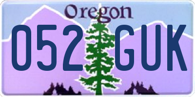 OR license plate 052GUK