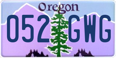 OR license plate 052GWG