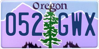 OR license plate 052GWX