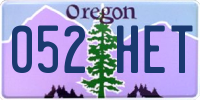 OR license plate 052HET
