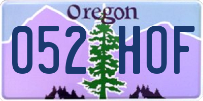 OR license plate 052HOF