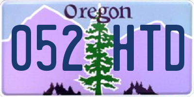 OR license plate 052HTD