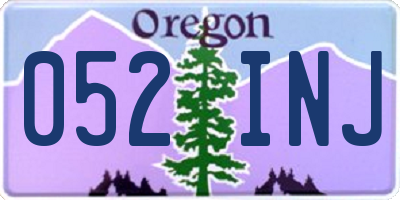 OR license plate 052INJ