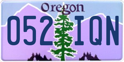 OR license plate 052IQN