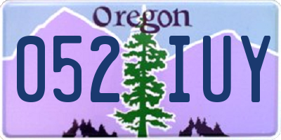 OR license plate 052IUY