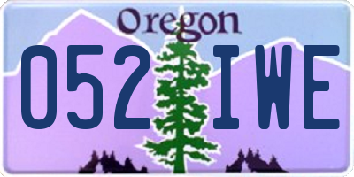 OR license plate 052IWE