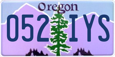 OR license plate 052IYS