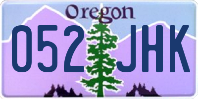 OR license plate 052JHK