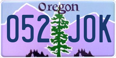 OR license plate 052JOK