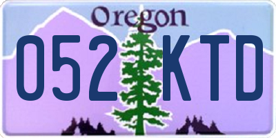 OR license plate 052KTD