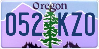 OR license plate 052KZO