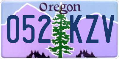 OR license plate 052KZV