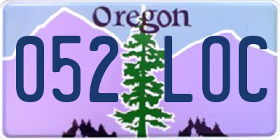 OR license plate 052LOC