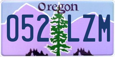 OR license plate 052LZM