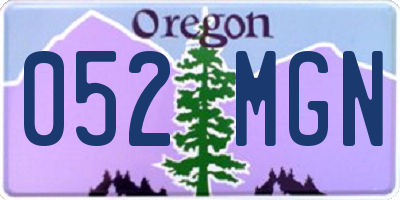 OR license plate 052MGN