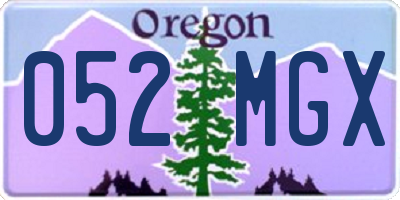 OR license plate 052MGX